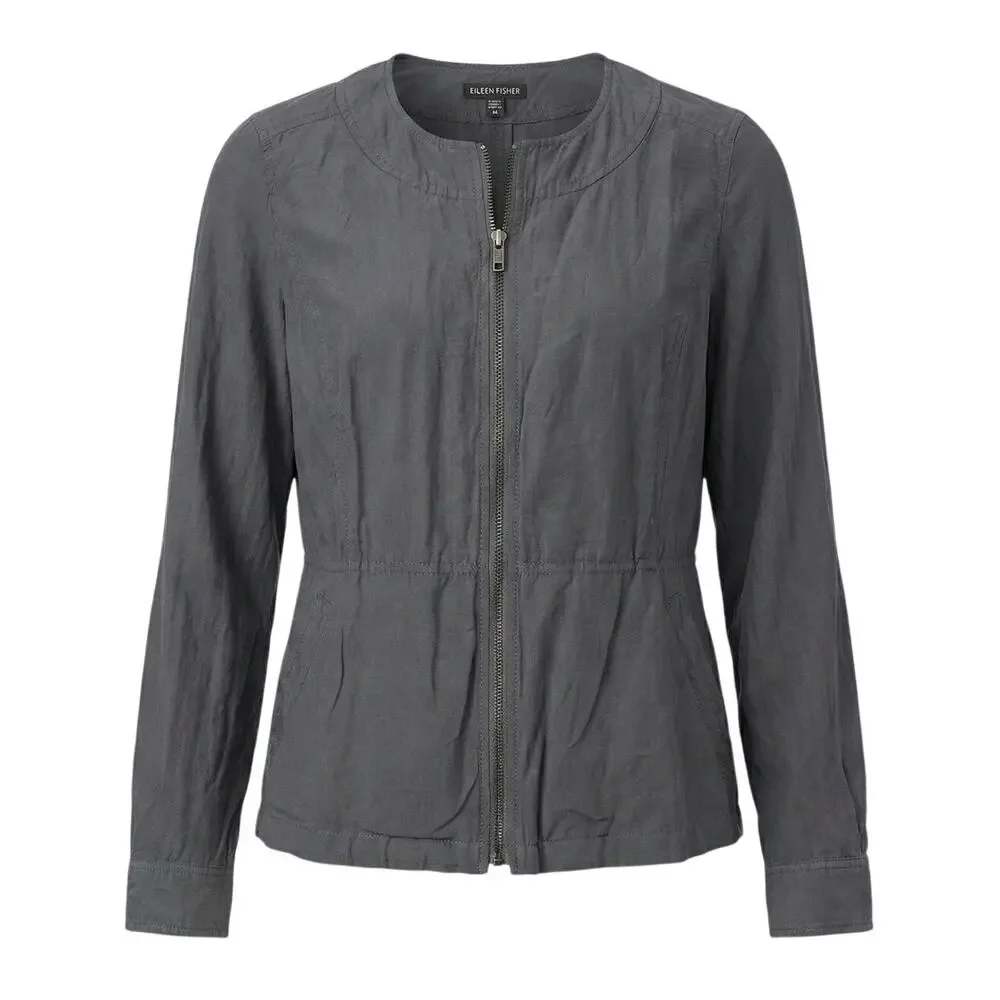 Eileen Fisher Womens XS Minimalist Quiet Luxury Career Office Artsy Zip Jacket